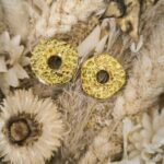 Pampilles effet martelé doré brillantes