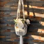 Suspension pour plante en macramé – Modèle Bohème Blanc