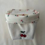Panier de rangement + 7 cotons réutilisables - cerises