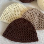 Bonnet crochet couleur naturelles - beanie crochet en filet fait main léger
