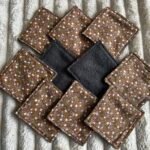 Lot de 10 cotons réutilisables - Fleurs marron