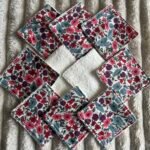 Lot de 10 cotons réutilisables - Liberty fleurs multicolores