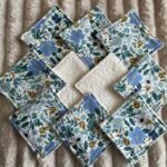 Lot de 10 cotons réutilisables - Liberty fleurs bleus